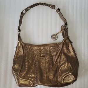 Metallic bronze leather purse